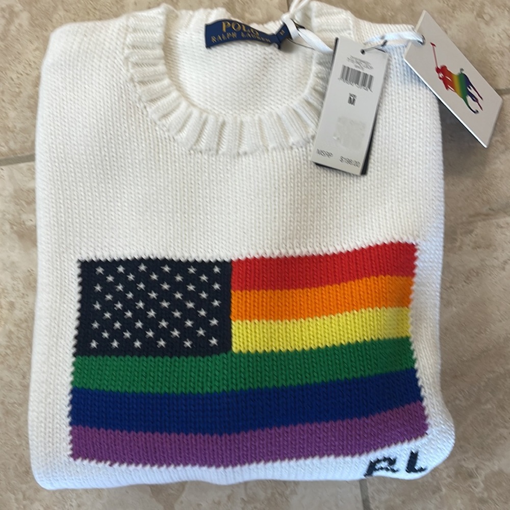 Polo Ralph Lauren white knitted sweater. Brand new Size M